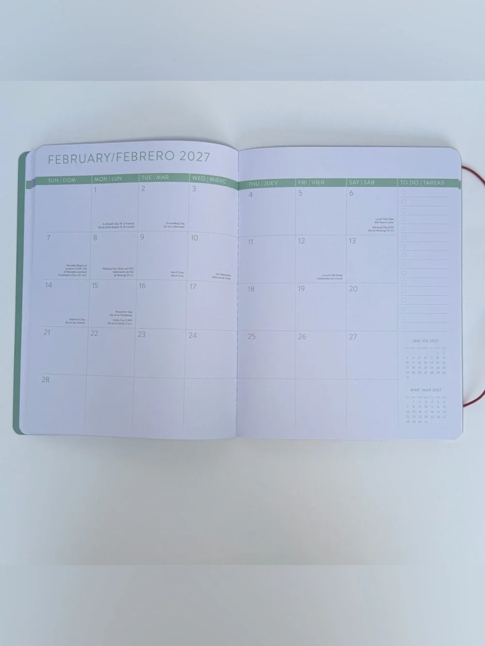 2027 Floral Monthly Planner - Pink